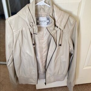 Poetry Women's Cream Leather Jacket